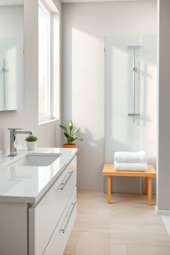 serene minimalist bathroom palette