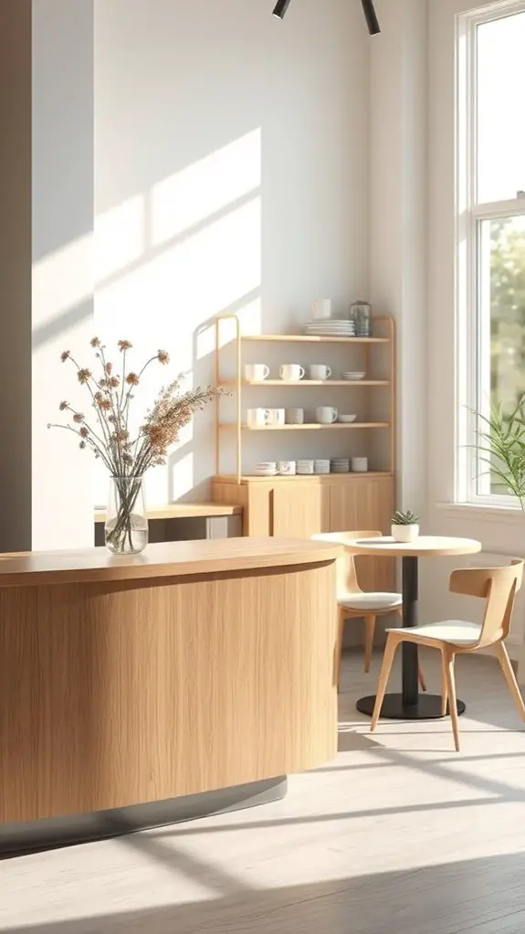 serene minimalist cafe design