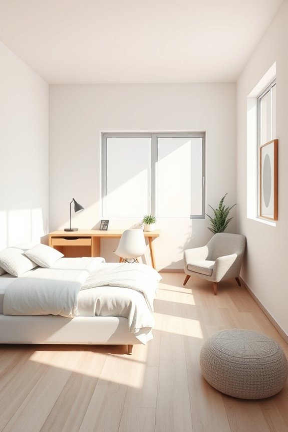serene minimalist dorm design
