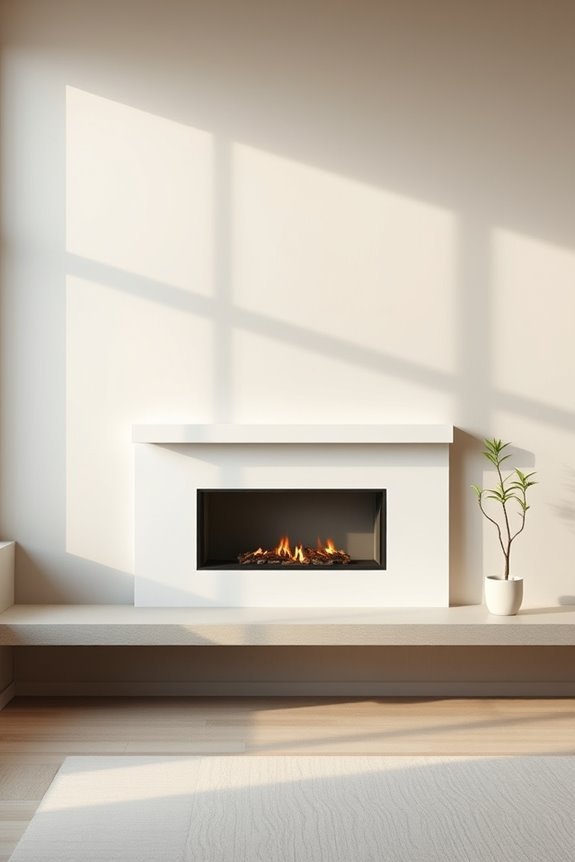 serene minimalist fireplace design