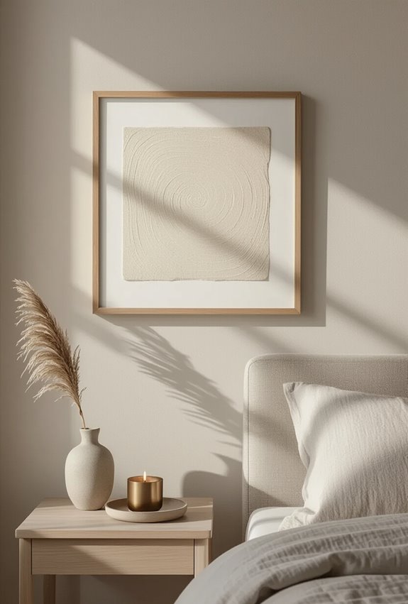 serene minimalist framed bedside