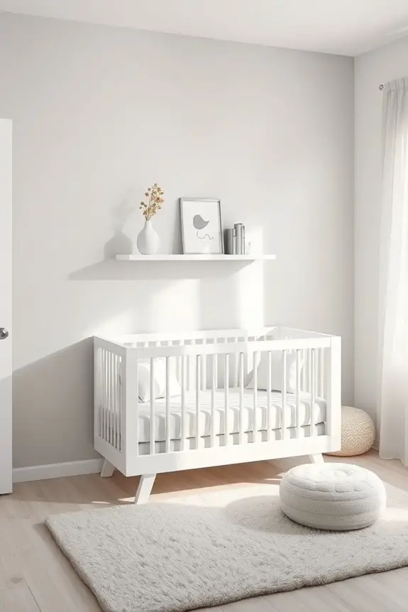 serene minimalist monochrome nursery