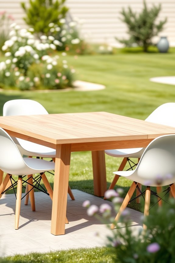 serene minimalist outdoor dining