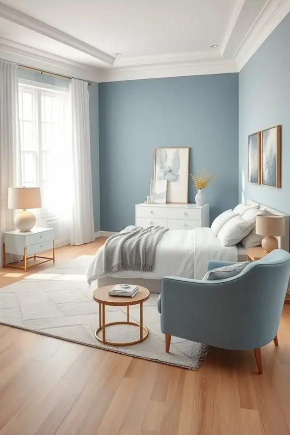 serene muted blue retreat