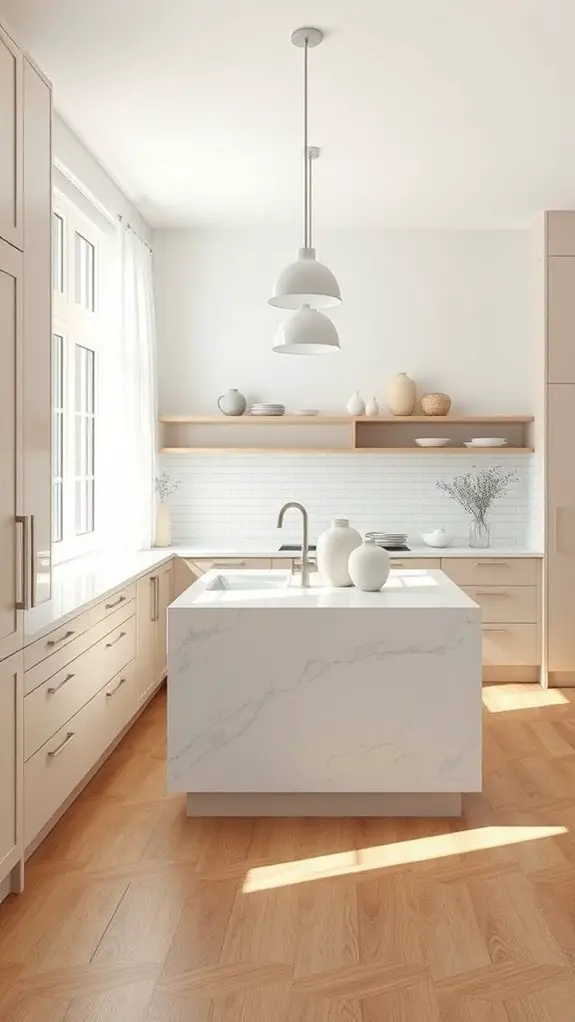 serene neutral kitchen design