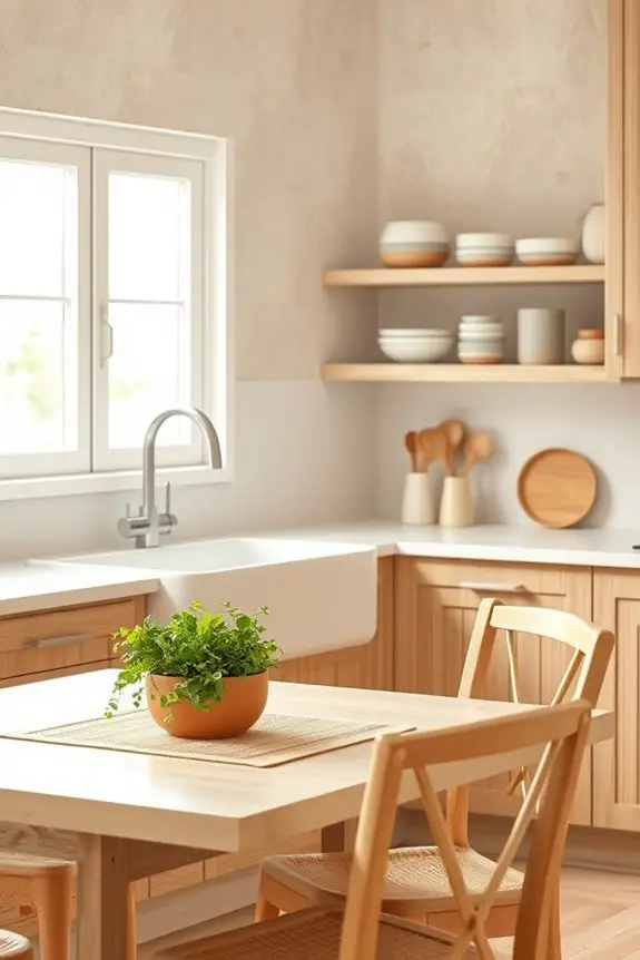serene neutral kitchen design