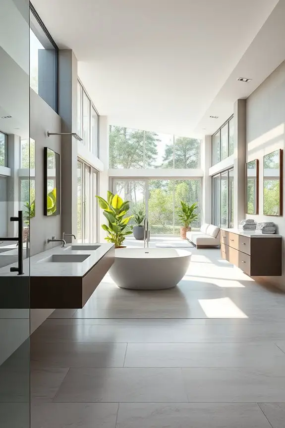 serene open bathroom design