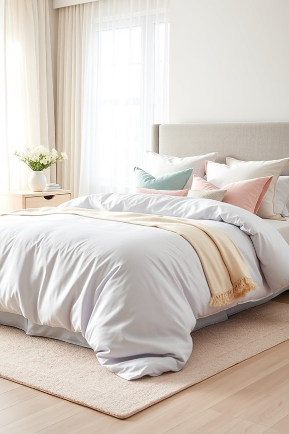 serene pastel bedding layers