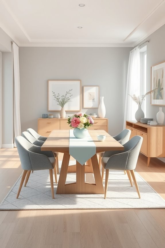 serene pastel dining room