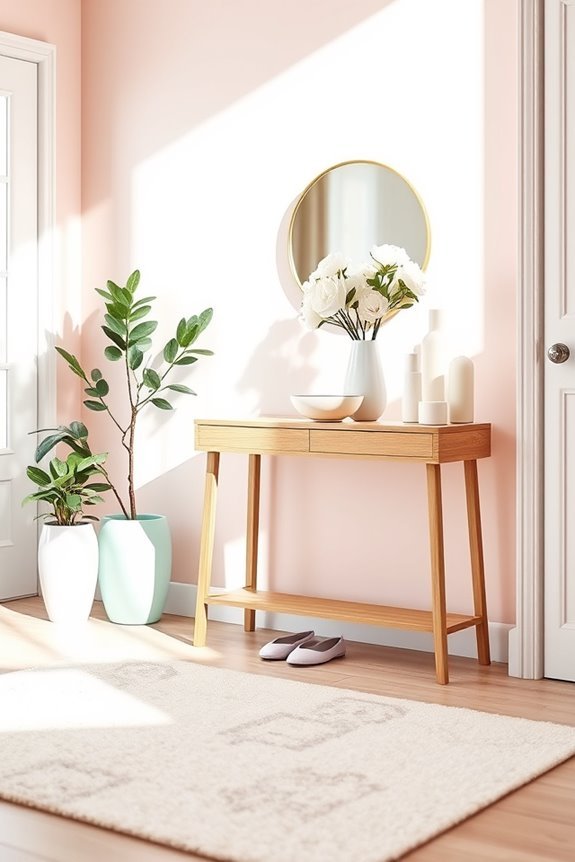 serene pastel entryway accents