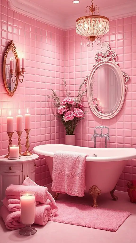 serene pink candle ambiance