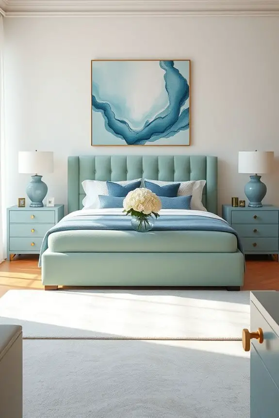 serene seafoam and blue