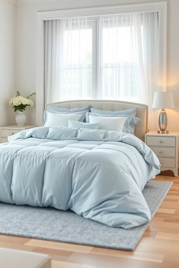 serene sky blue bedding