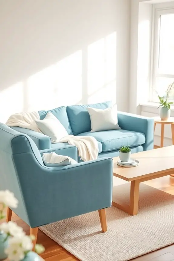 serene sky blue furniture