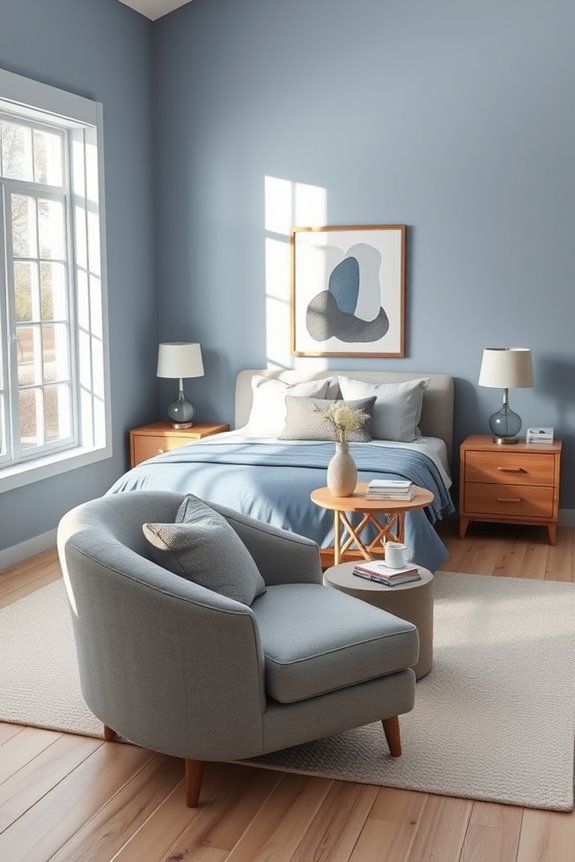 serene slate blue sanctuary