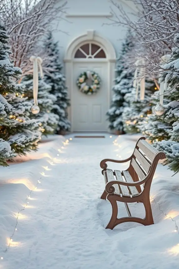 serene snowy pathway decor