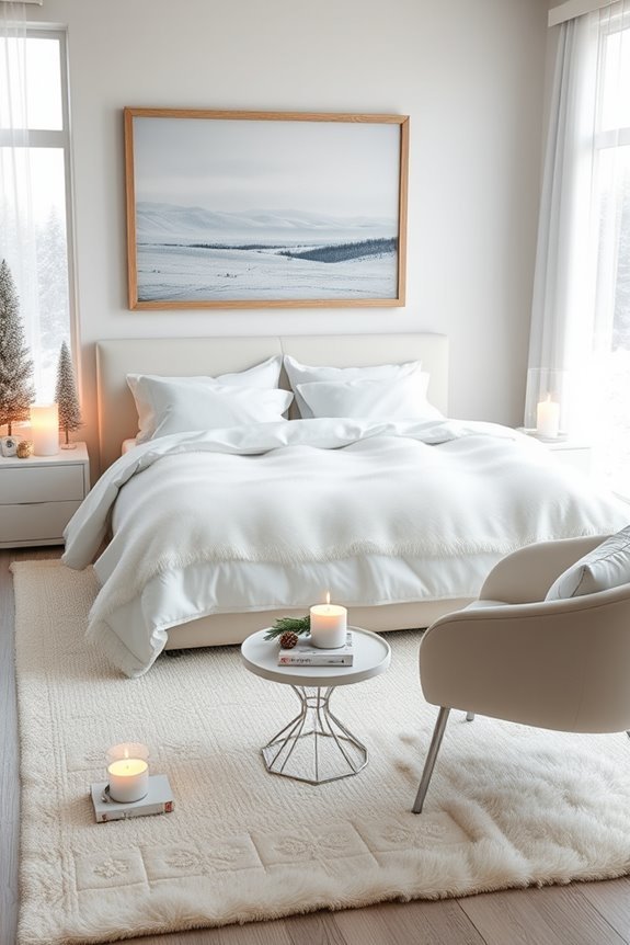 serene snowy white decor