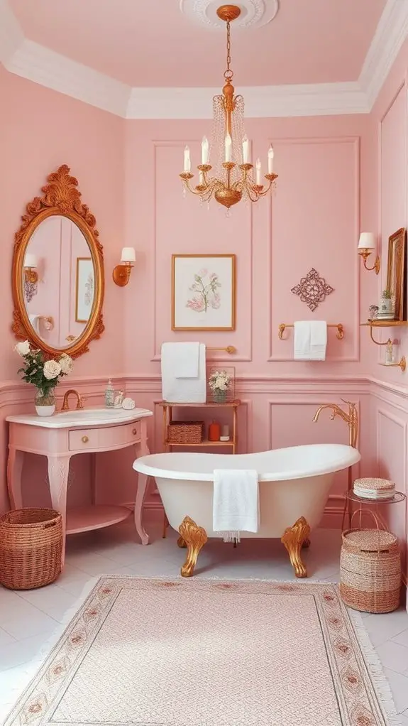 serene soft blush bathroom