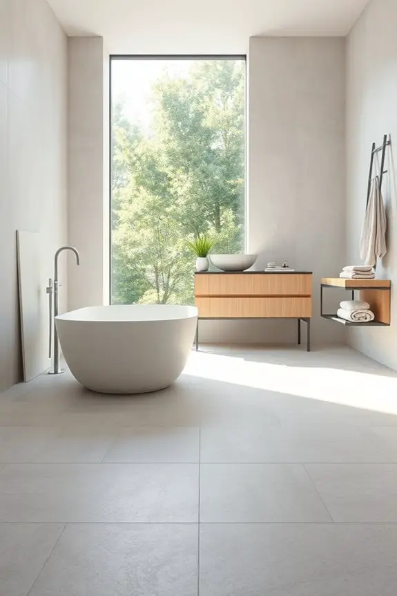serene soft colored bathroom retreat