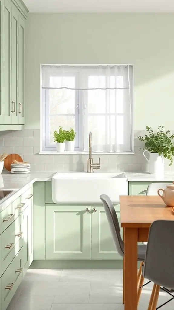 serene soft green decor