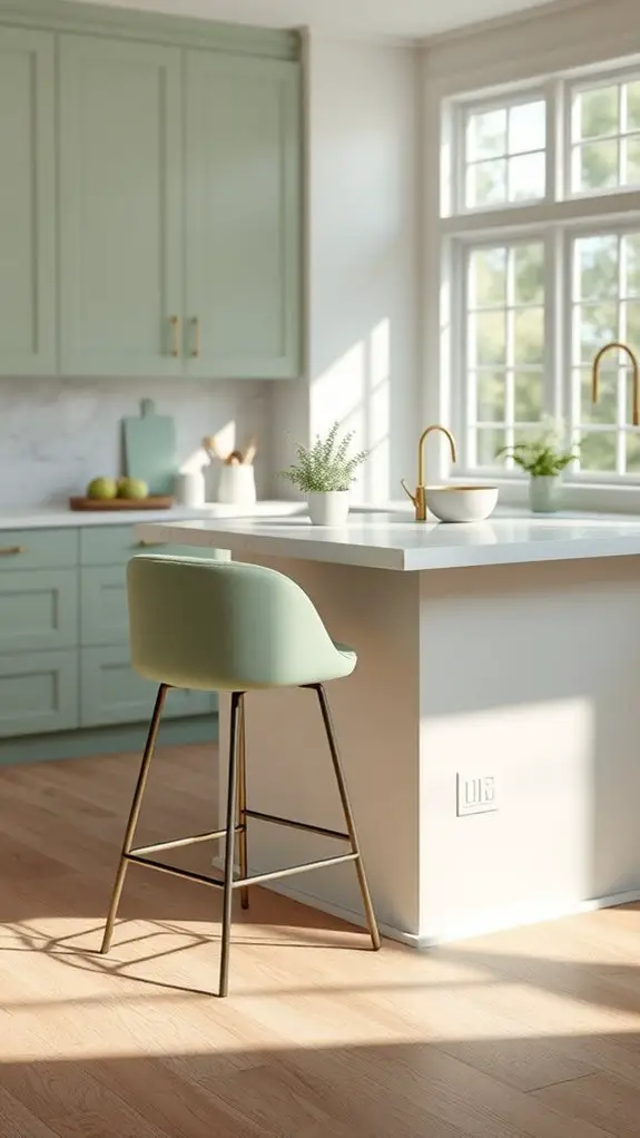 serene soft green seating