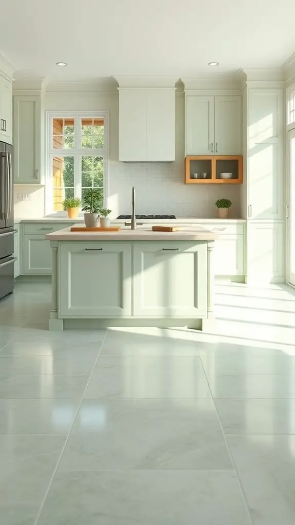 serene soft green tiles