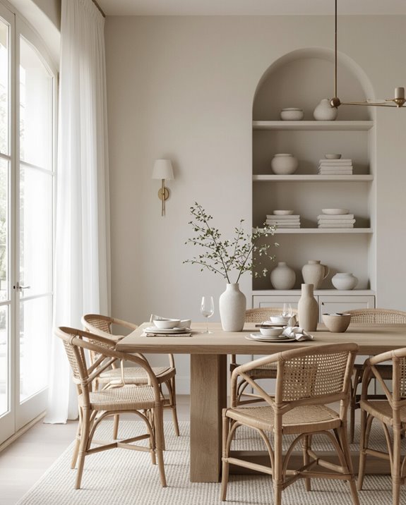 serene textured dining room