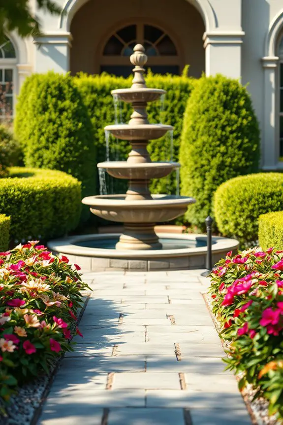serene water feature installation