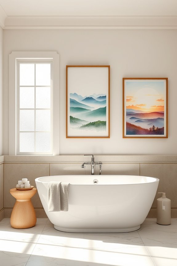 serene watercolor landscape decor