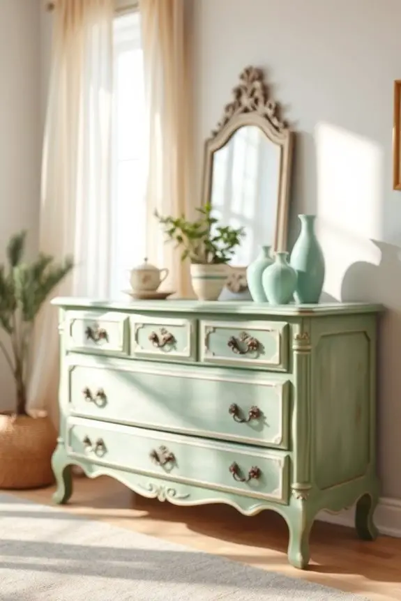 shabby chic light green