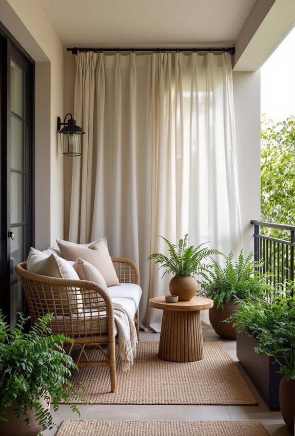 shaded layered weatherproof balcony curtains