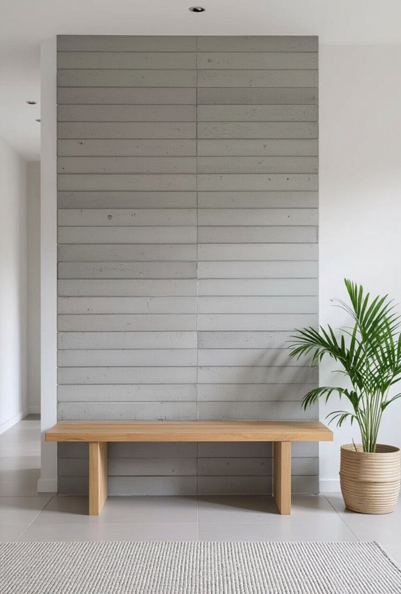shadowed textured slatted concrete