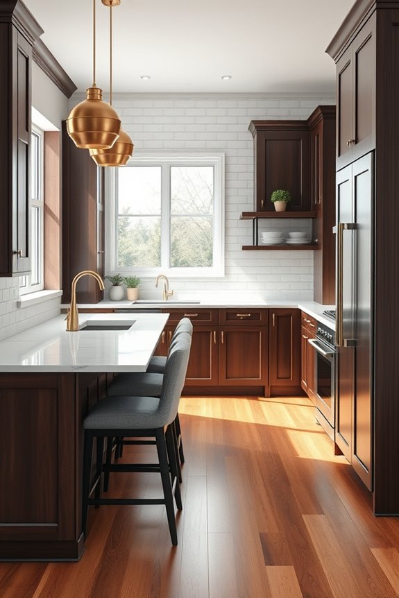 shaker style dark cabinets