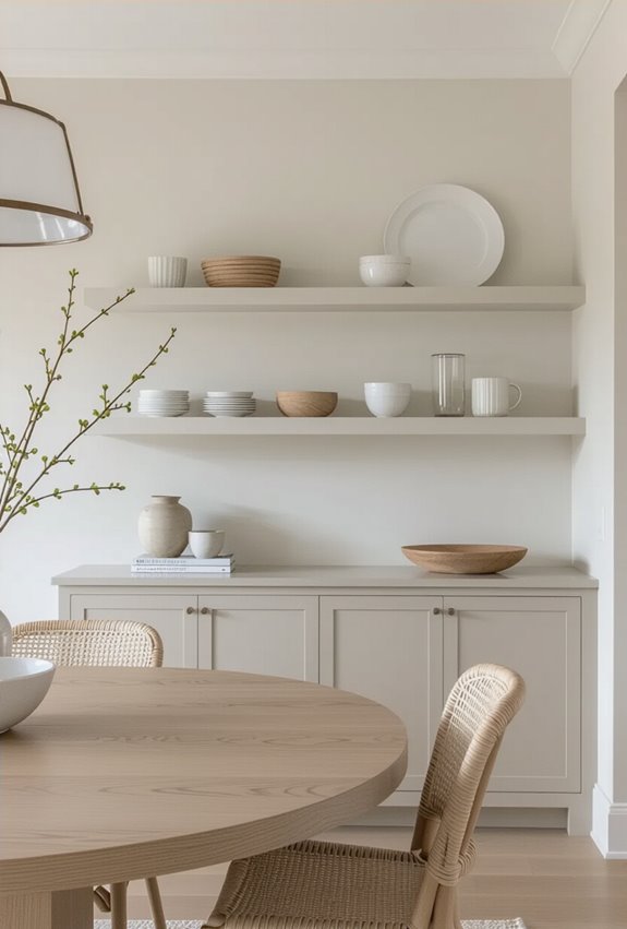 shallow ledged display shelving