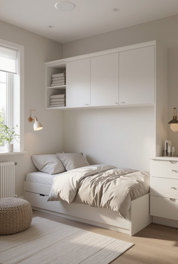 shallow over bed towel cubbies