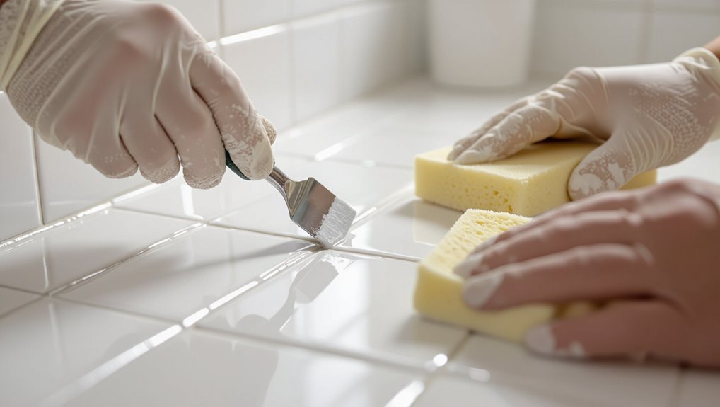 shape and clean grout lines