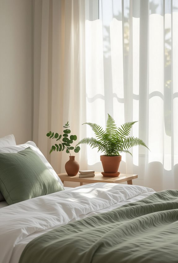 sheer curtains soften sunlight