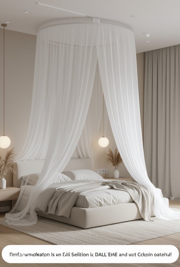 sheer floating romantic bed canopy