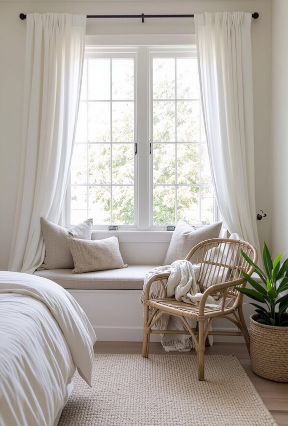sheer linen panels minimal hardware