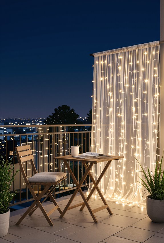sheer lit private balcony refuge