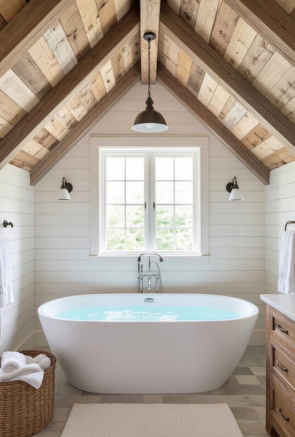 shiplap ceiling adds height