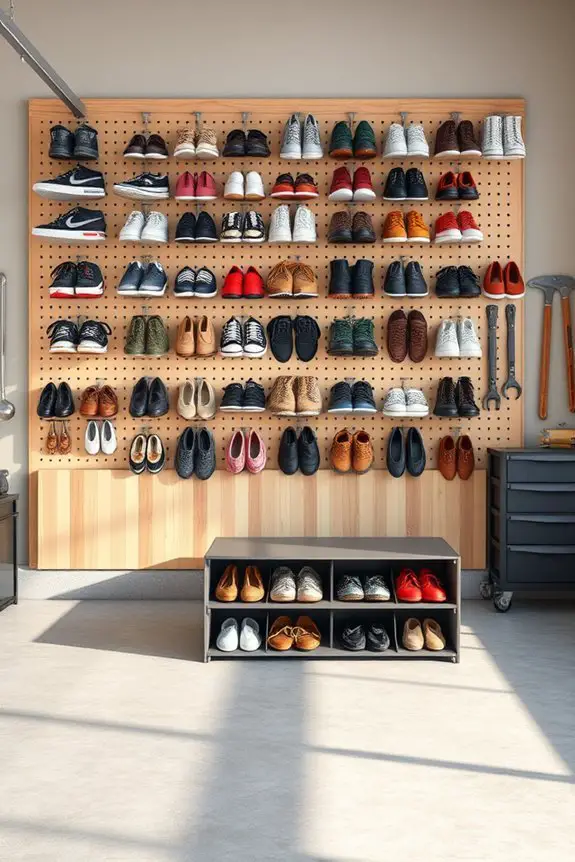 shoe organization with hooks