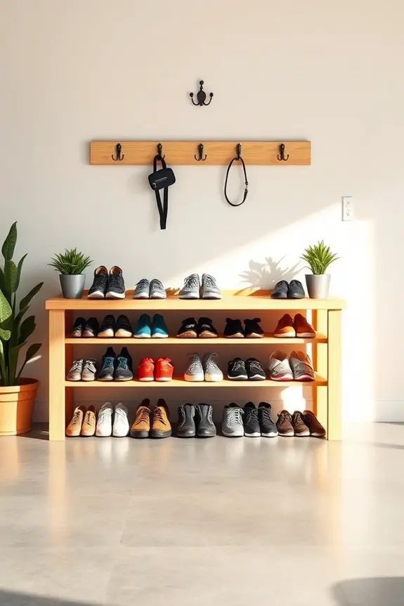 shoe storage with seating