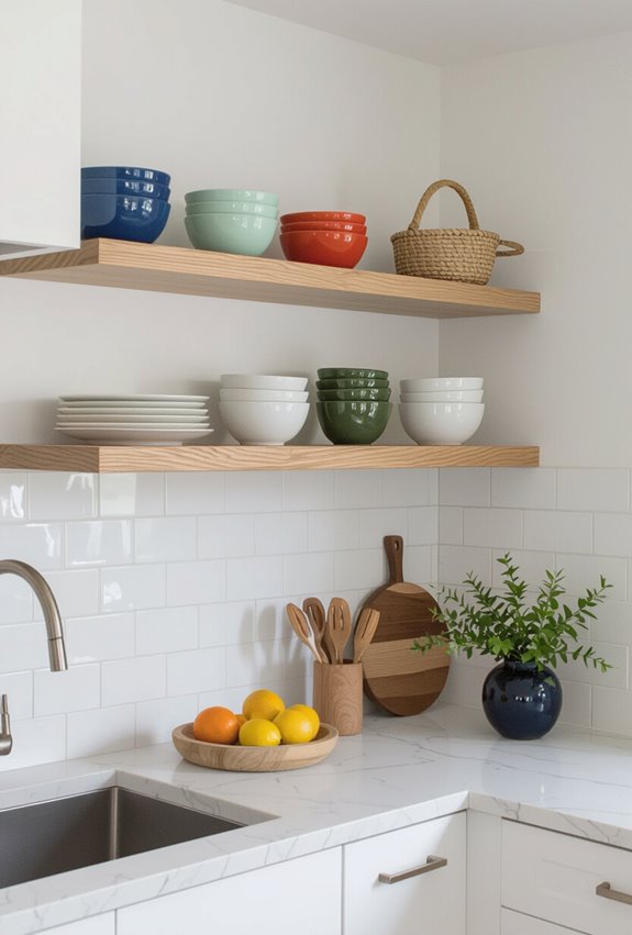 showcase colorful dishware art