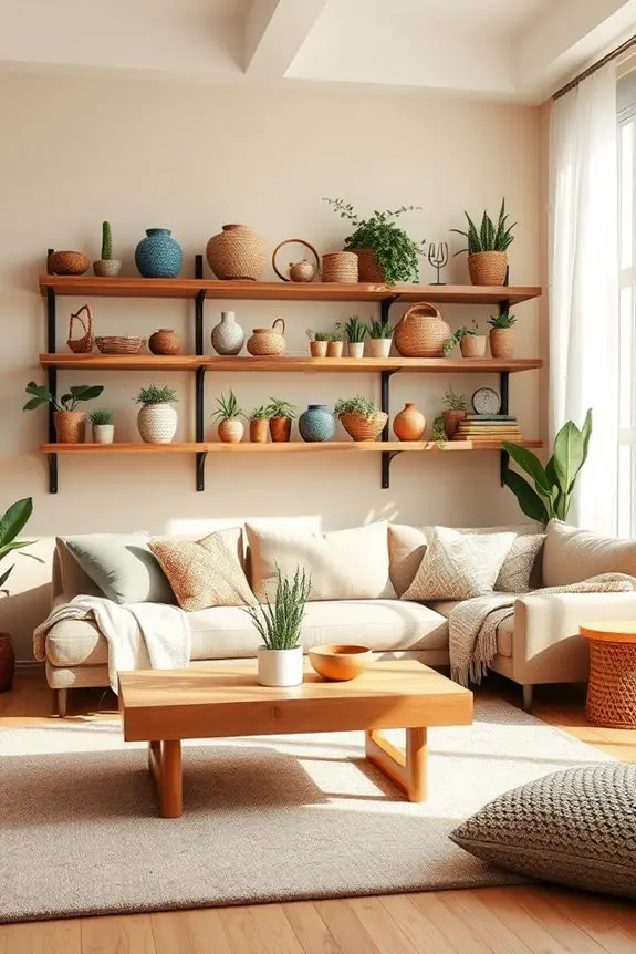 showcase decor with open shelving