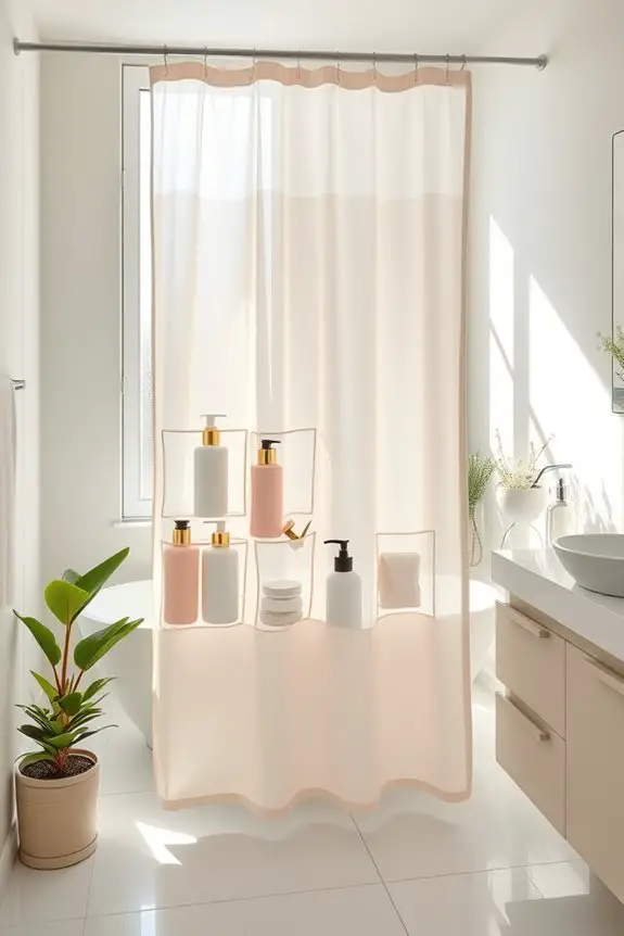 shower curtain with pockets