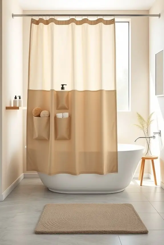 shower curtain with pockets
