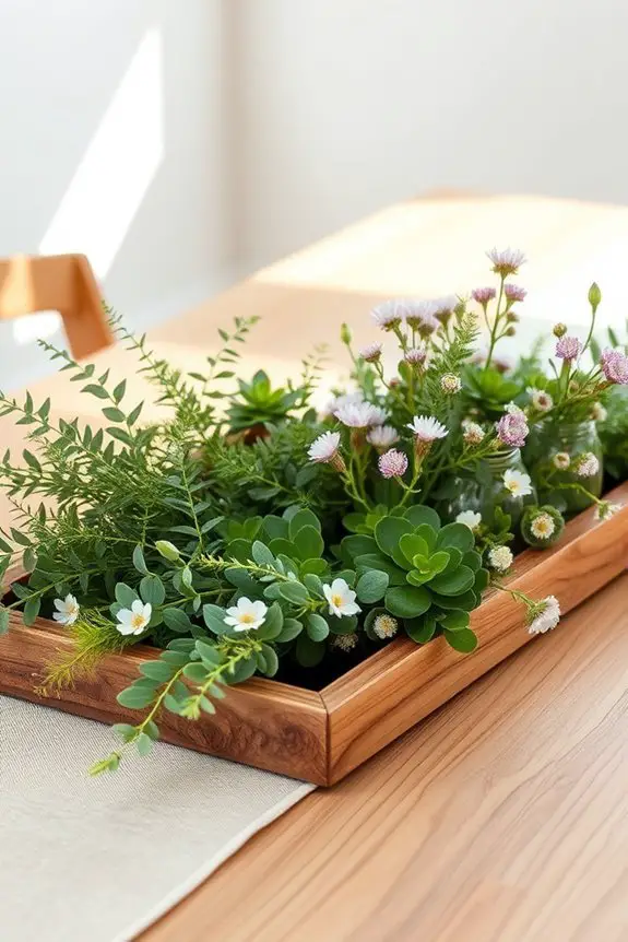 simple floral and candle centerpieces