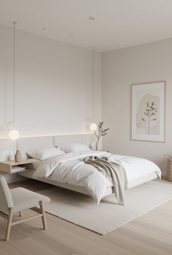single sided floating bedside shelf