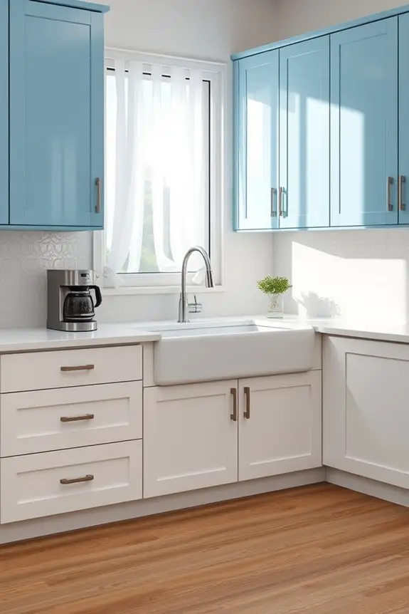 sky blue kitchen cabinets